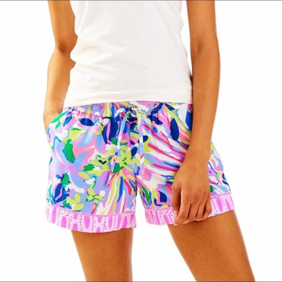 Lilly Pulitzer Pants - Lilly Pulitzer Katia Shorts Having A Blast Print Loungewear Beach | sz XL
